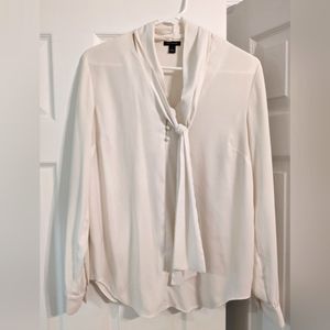 NWOT Ann Taylor tie neck blouse S